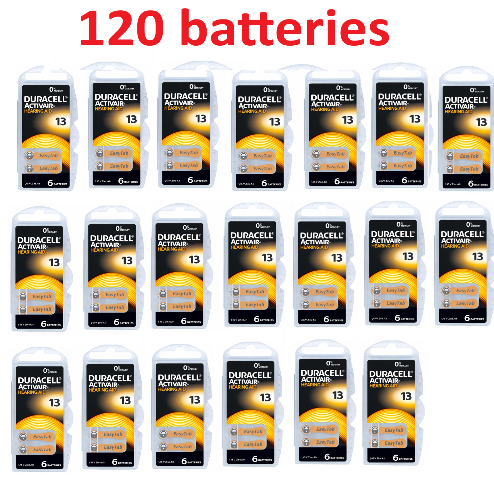 Duracell Activair Hearing Aid Batteries Size 13 New Fresh Exp-9-2029 Duracell Activair Hearing Aid Batteries Size 13 New Fresh Exp-9-2029