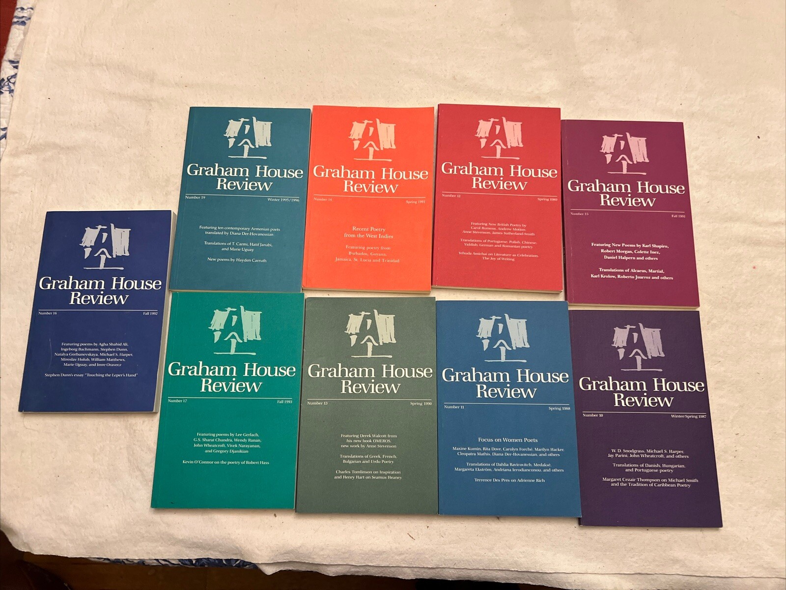 Lot Of 9 Vtge 80s-90s Graham House Review International Poetry 