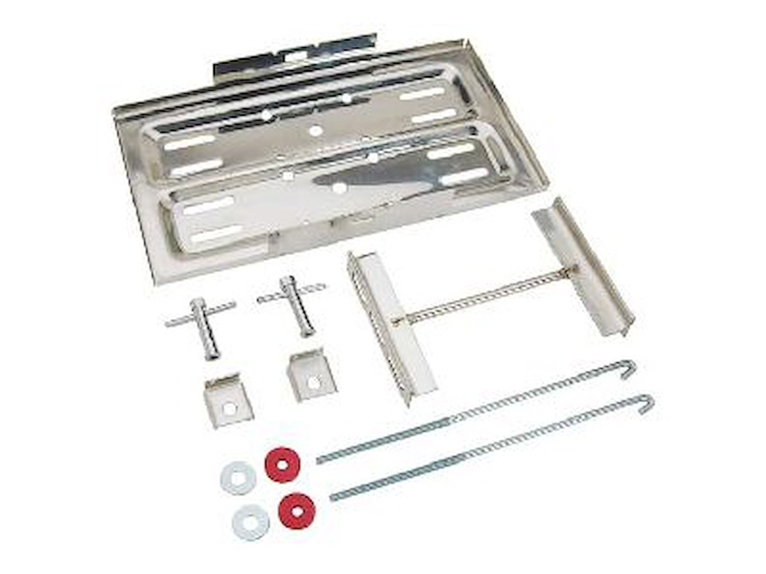 JEGS Stainless Steel Battery Tray Kit for Group 24, 27 and 74 Batteries [7 in.