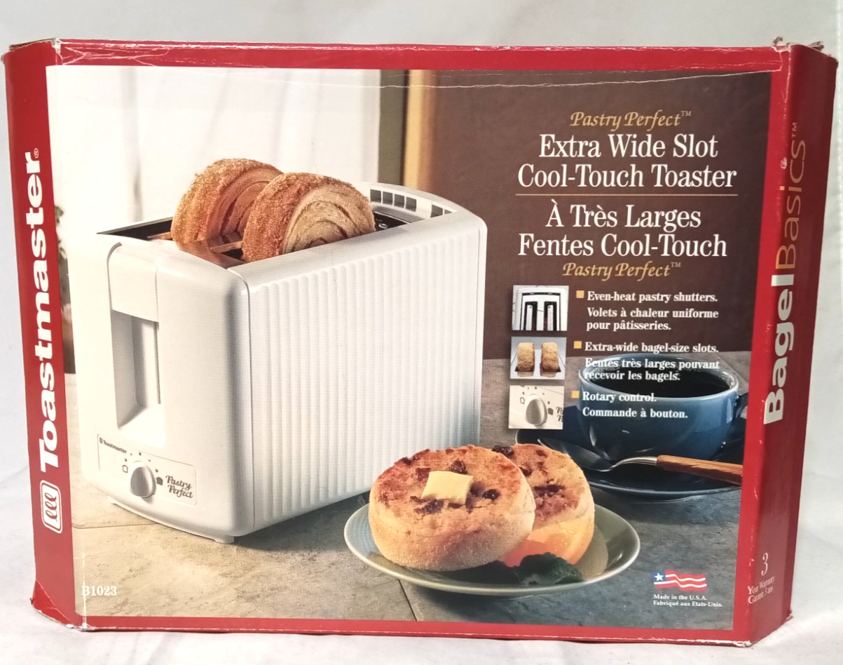 Vintage Toastmaster Pastry Perfect Extra Wide Cool-Touch Toaster B1023 NEW
