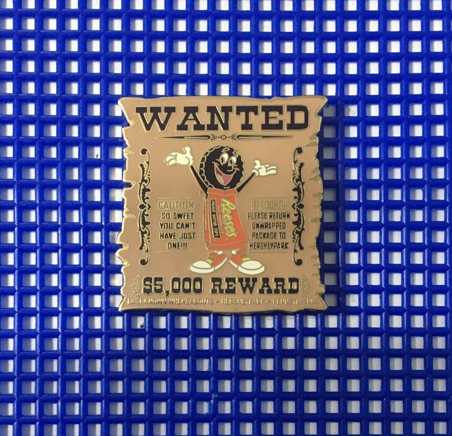 Vintage HERSHEYPARK Reese’s Wanted Poster Pennsylvania Theme Park Souvenir Pin Vintage HERSHEYPARK Reese’s Wanted Poster Pennsylvania Theme Park Souvenir Pin