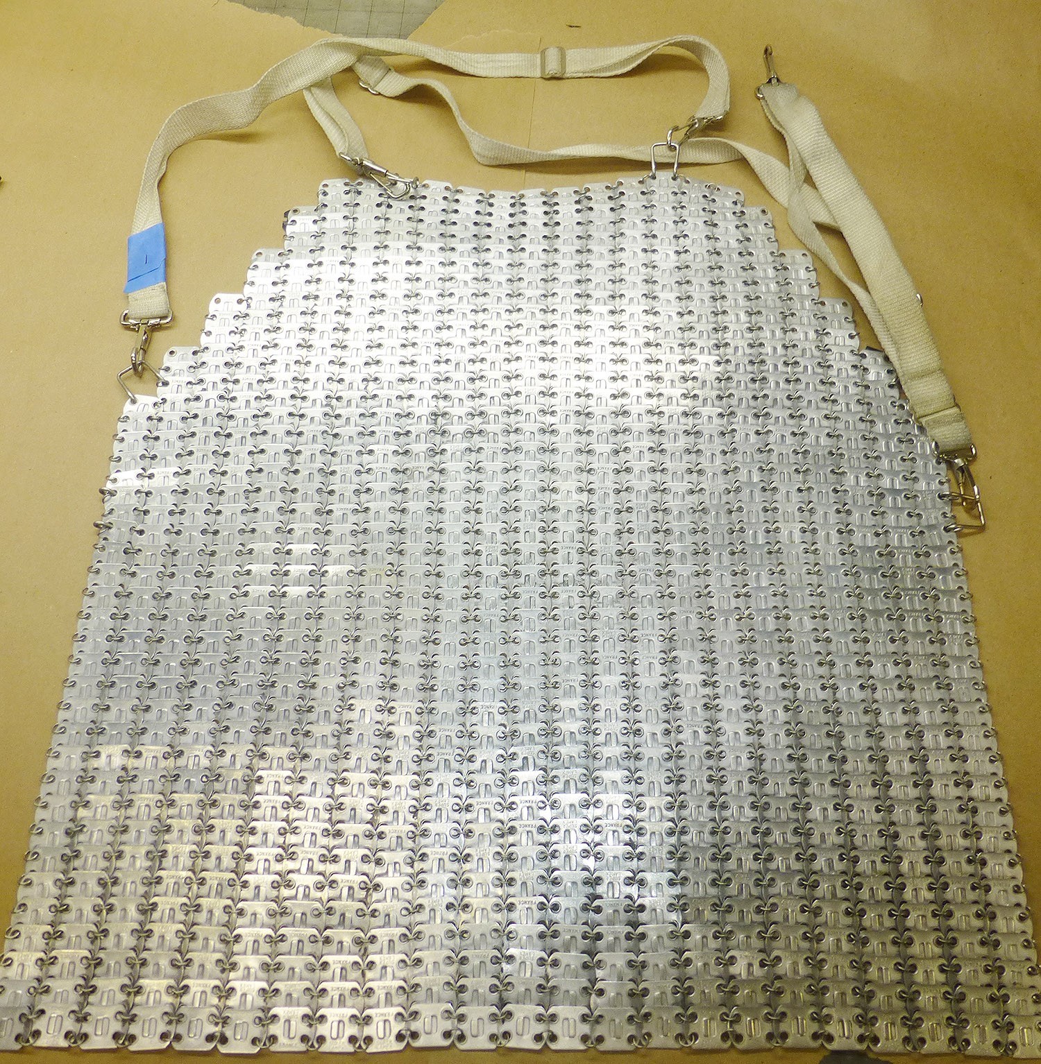 Vtg French Super Lamex Butcher's Apron Metal Mesh Chainmail Steampunk 22L x 21w