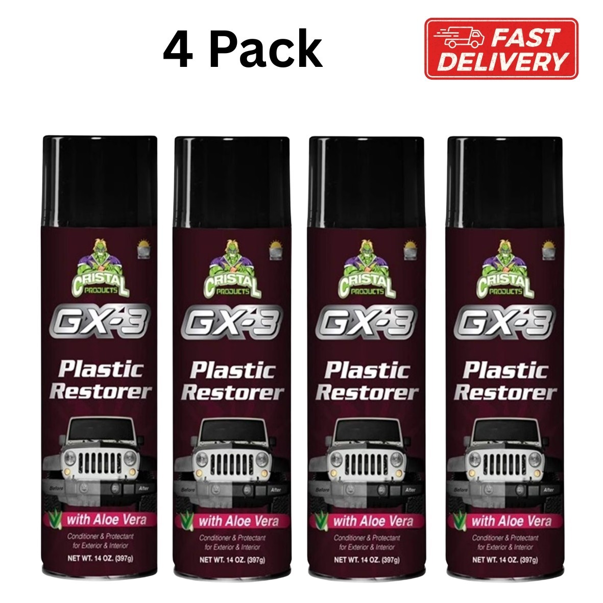 Cristal Products GX-3 Plastic Restorer (4 pack)