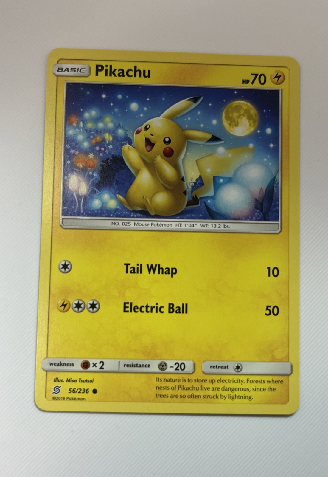 2019 Pokémon TCG Unified Minds Pikachu #56/236 Regular Common NM