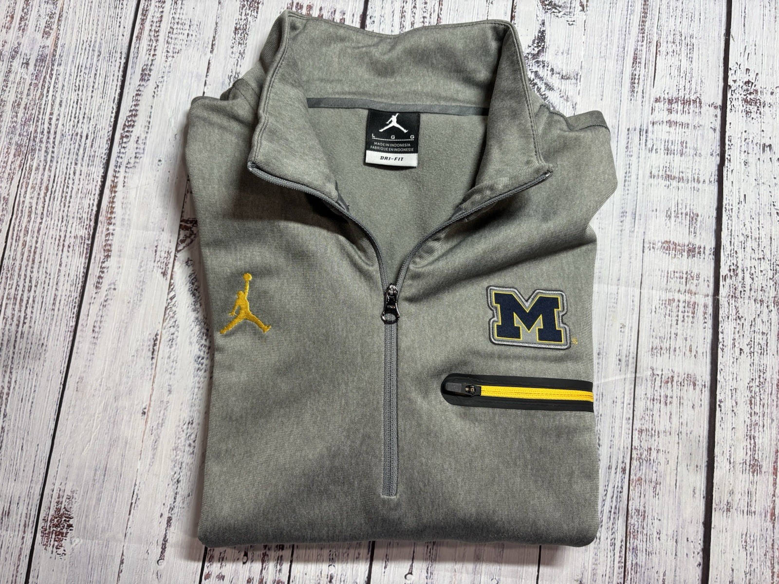 Mens Jordan Sweater Sz Large UofM Michigan Wolverines 1740