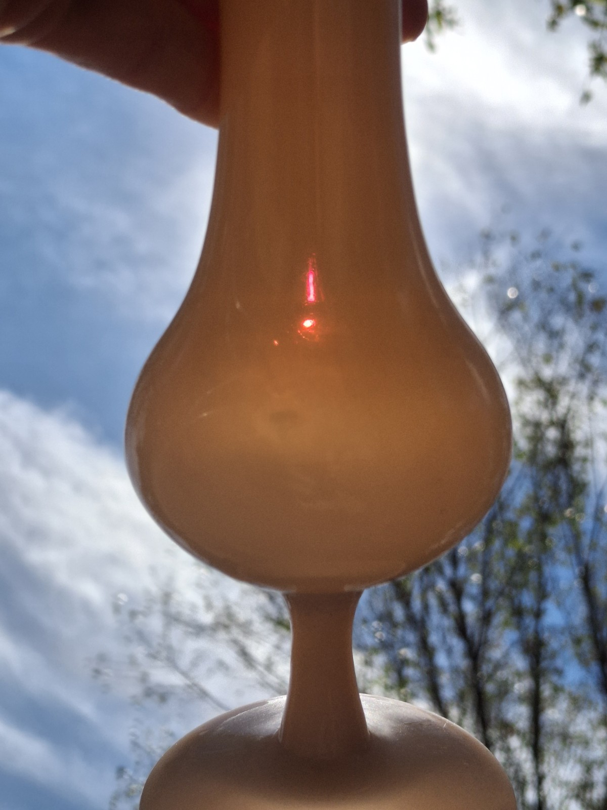 Antique French Pink Opaline Glass Vase 
