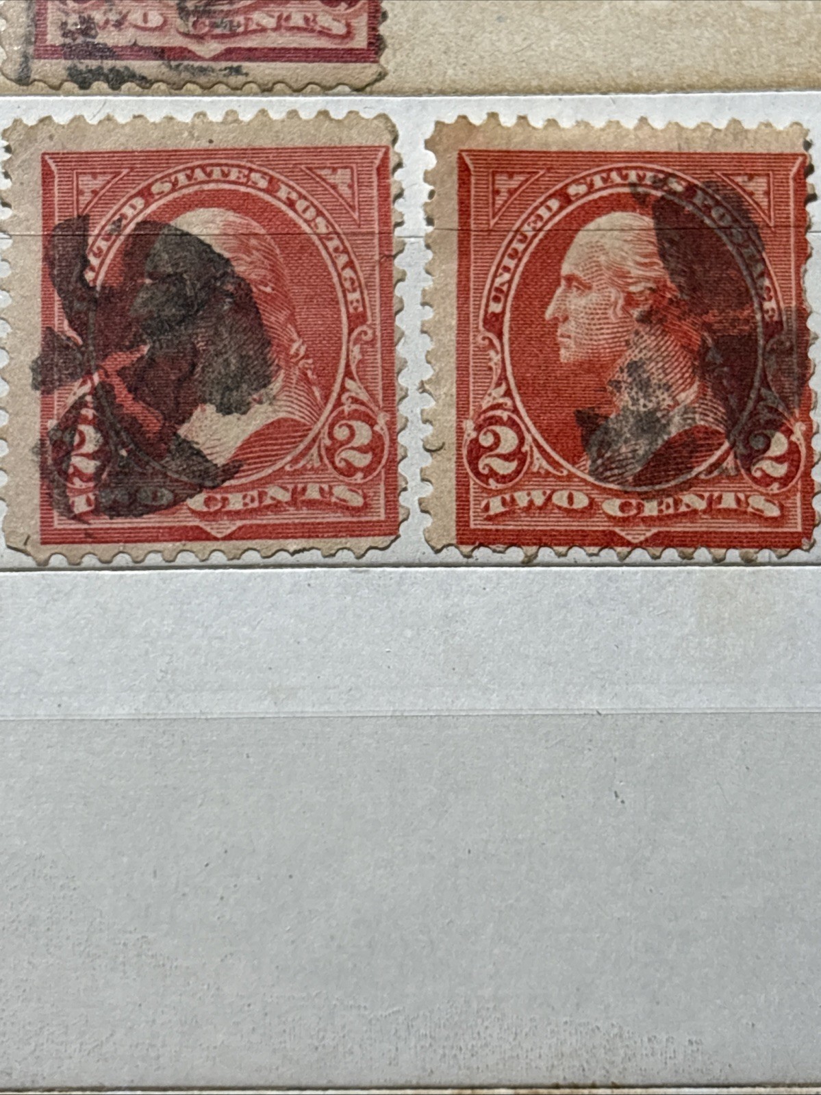 Us Post 1895 Stamp George Washington Two Cent Red Very Rare Vintage