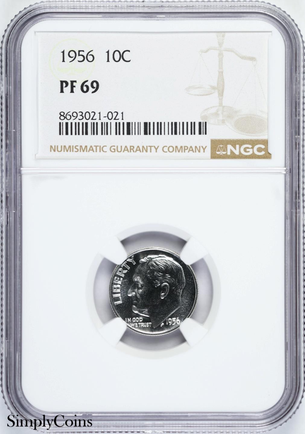 1956 Roosevelt Dime NGC PF69 PROOF Silver MQ