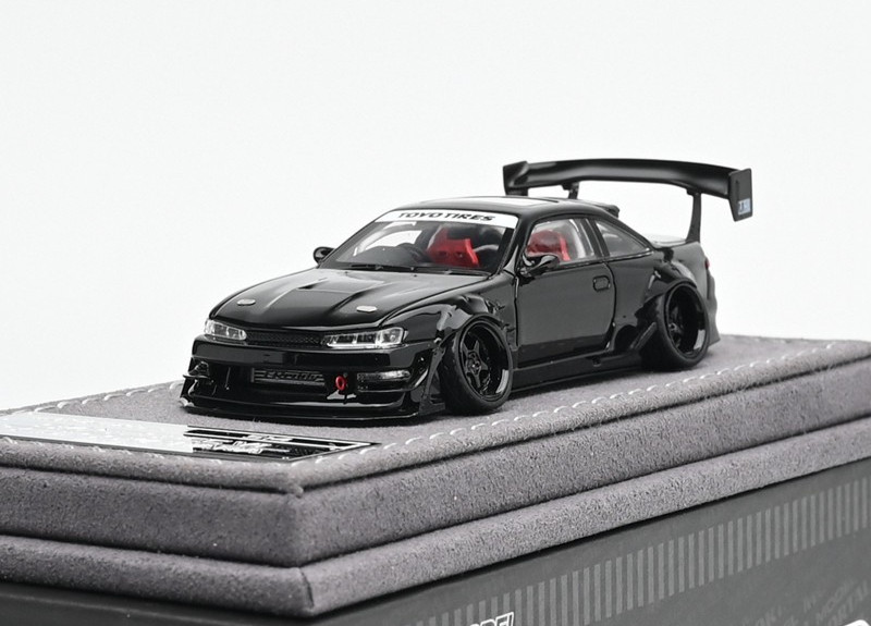Mortal 1/64 Nissan Silvia S14 GT SPEC V1 SEIJI OOKAWARA Black Diecast Car Model