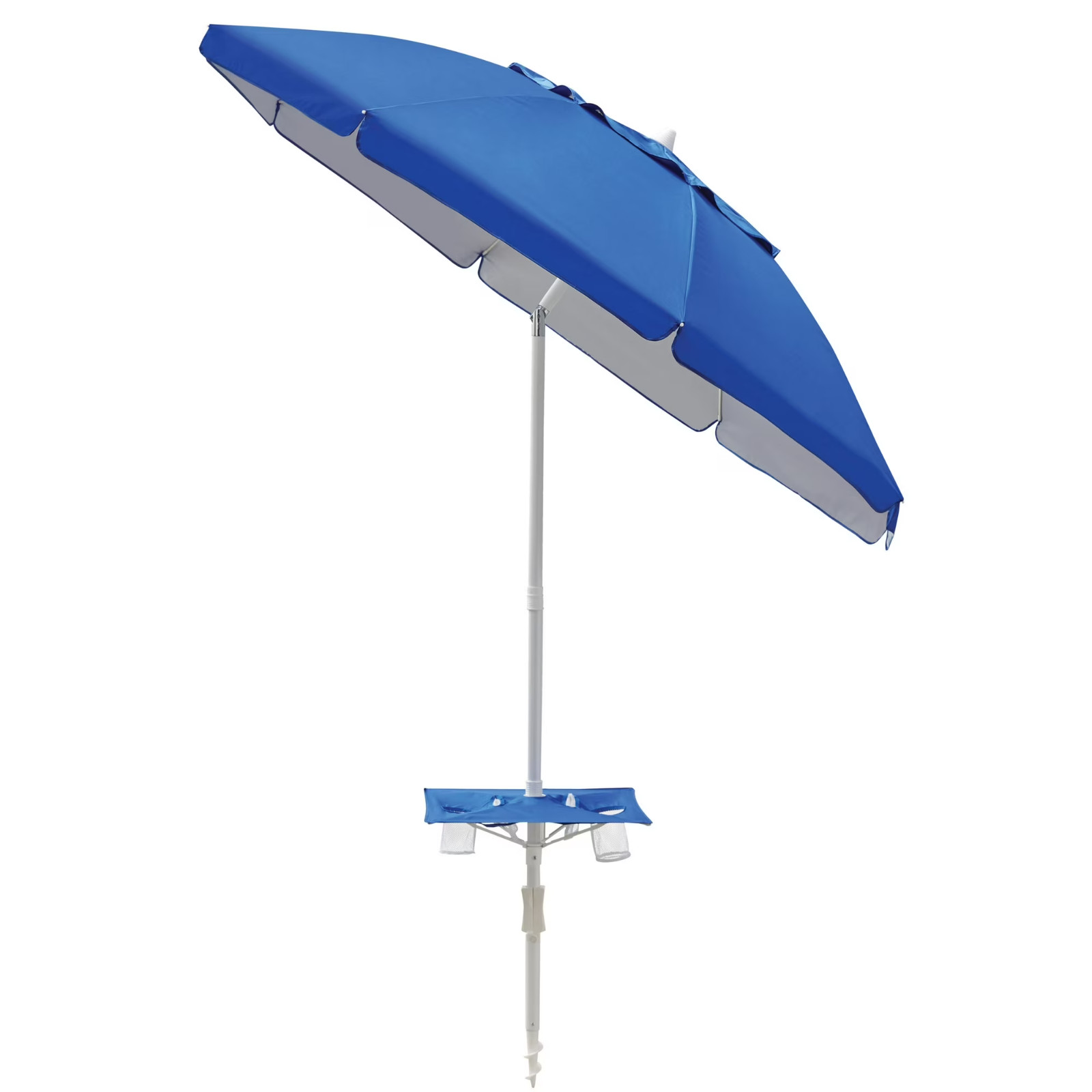 Mainstays 7 ft Round Blue Beach Umbrella, UV Protection UPF 50+, Royal Blue
