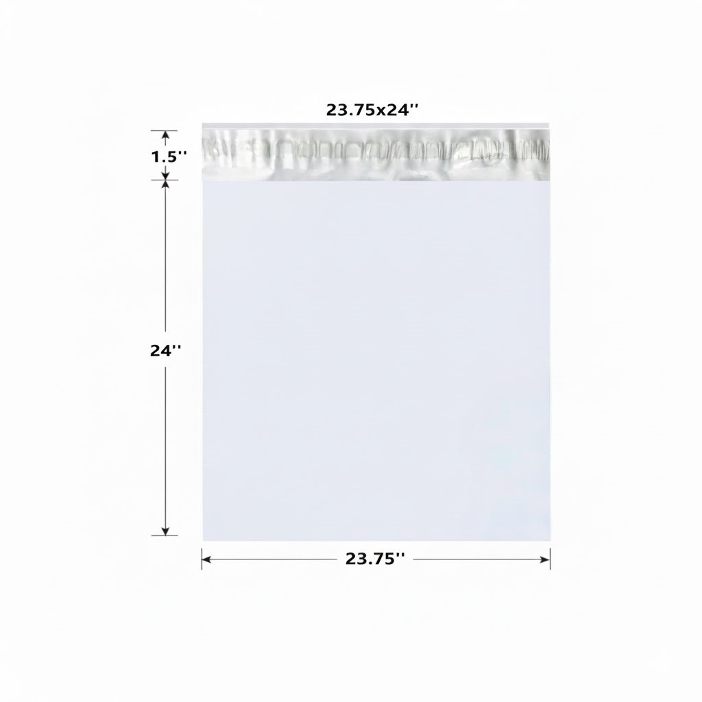 24x23.75  Poly Mailers Plastic Envelopes Shipping Bags 2.5 Mil White Premium