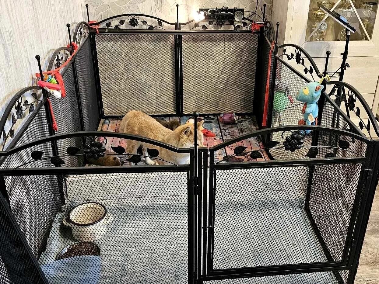 BingoPaw Dog Whelping Pen Box Large Heavy Duty Indoor Fence with Fertility Mat