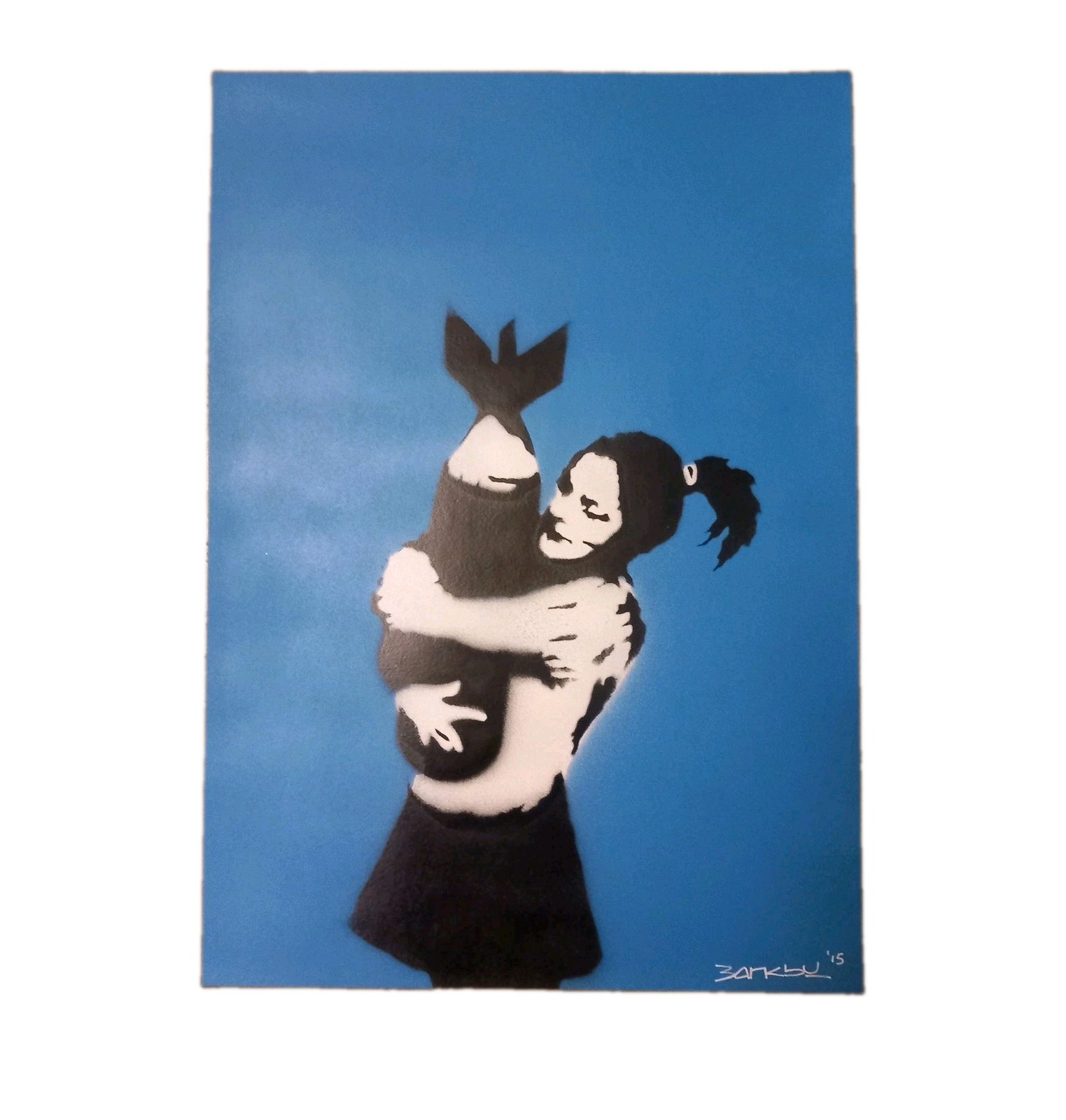 Banksy Dismaland art VIP Gift art 1/1 Bomb Hugger Glastonbury woh 30x40cm signed Banksy Dismaland art VIP Gift art 1/1 Bomb Hugger Glastonbury woh 30x40cm signed