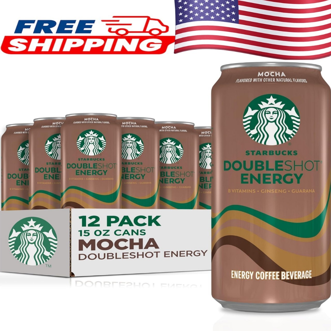 Starbucks Doubleshot Energy Drink Coffee Beverage, Mocha, Iced Coffee,(12 Pack) Starbucks Doubleshot Energy Drink Coffee Beverage, Mocha, Iced Coffee,(12 Pack)