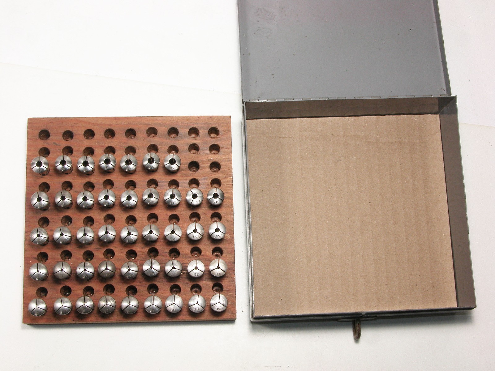 Vintage Starrett WW 8mm Collets - 43 Pieces, Fit Unimat Watchmaker Spindle