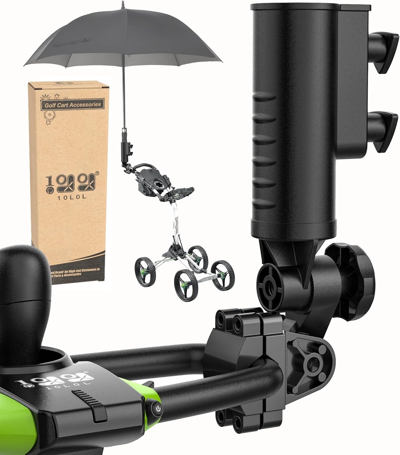10L0L Heavy Duty Golf Push Cart Umbrella Holder, Aluminium Alloy Base Black 10L0L Heavy Duty Golf Push Cart Umbrella Holder, Aluminium Alloy Base Black