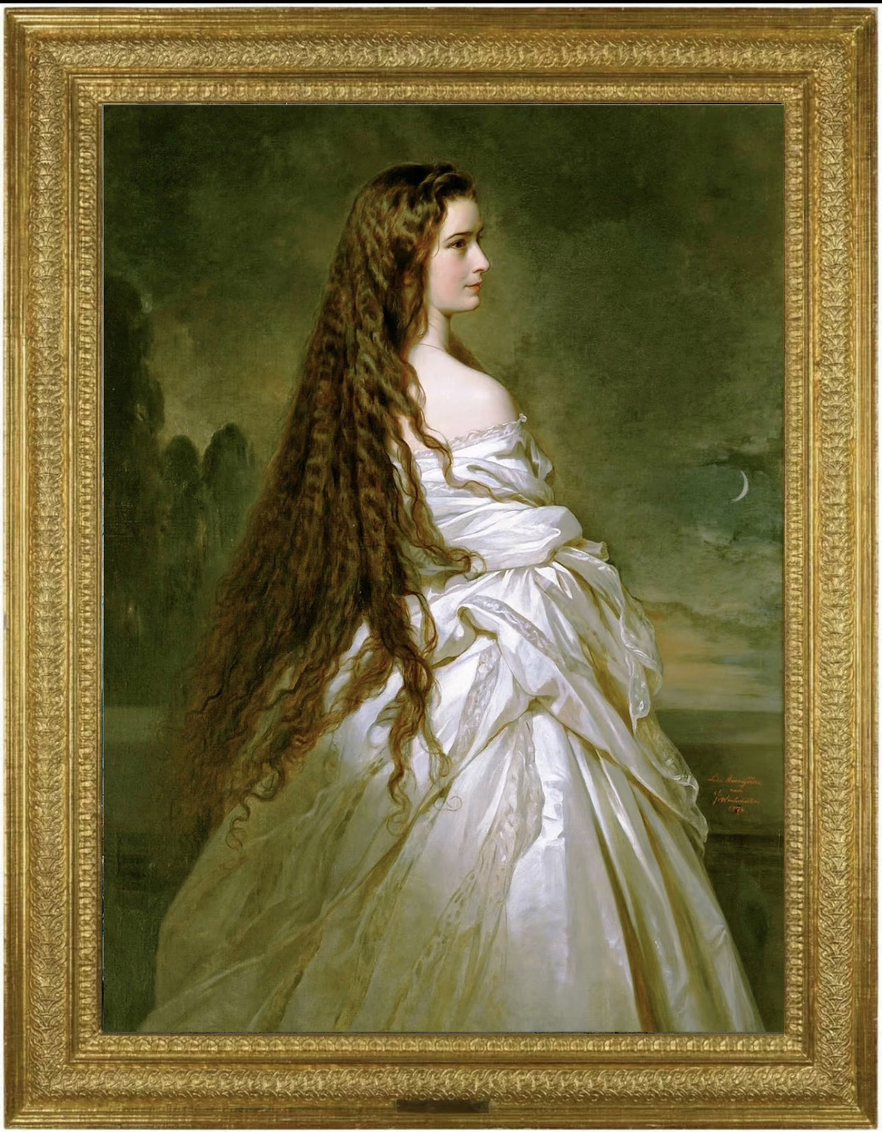 Hand Painted Classical Oil Painting Beauty White Ball Gown Art Vintage Style Hand Painted Classical Oil Painting Beauty White Ball Gown Art Vintage Style