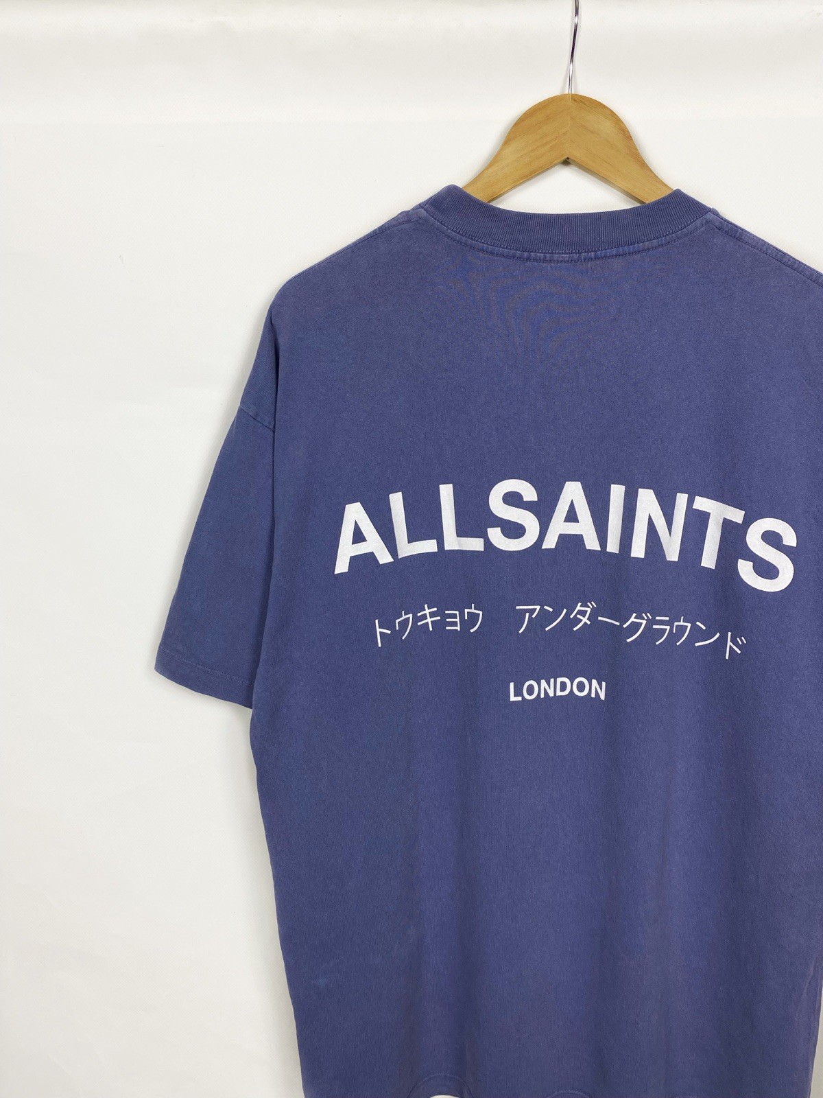 AllSaints Tokyo Underground T Shirt Small Oversized Blue Made in Portugal