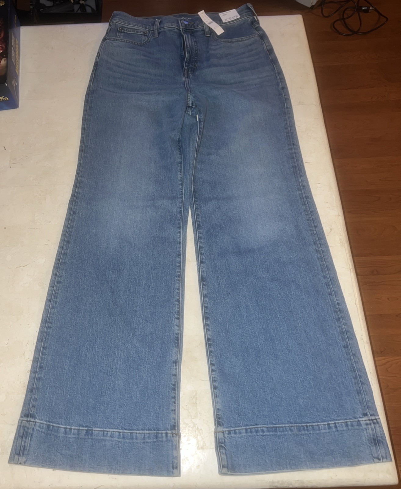 J. Crew 96 Denim Trouser Wide Leg Jeans Medium Wash Size 30T New W/Tag