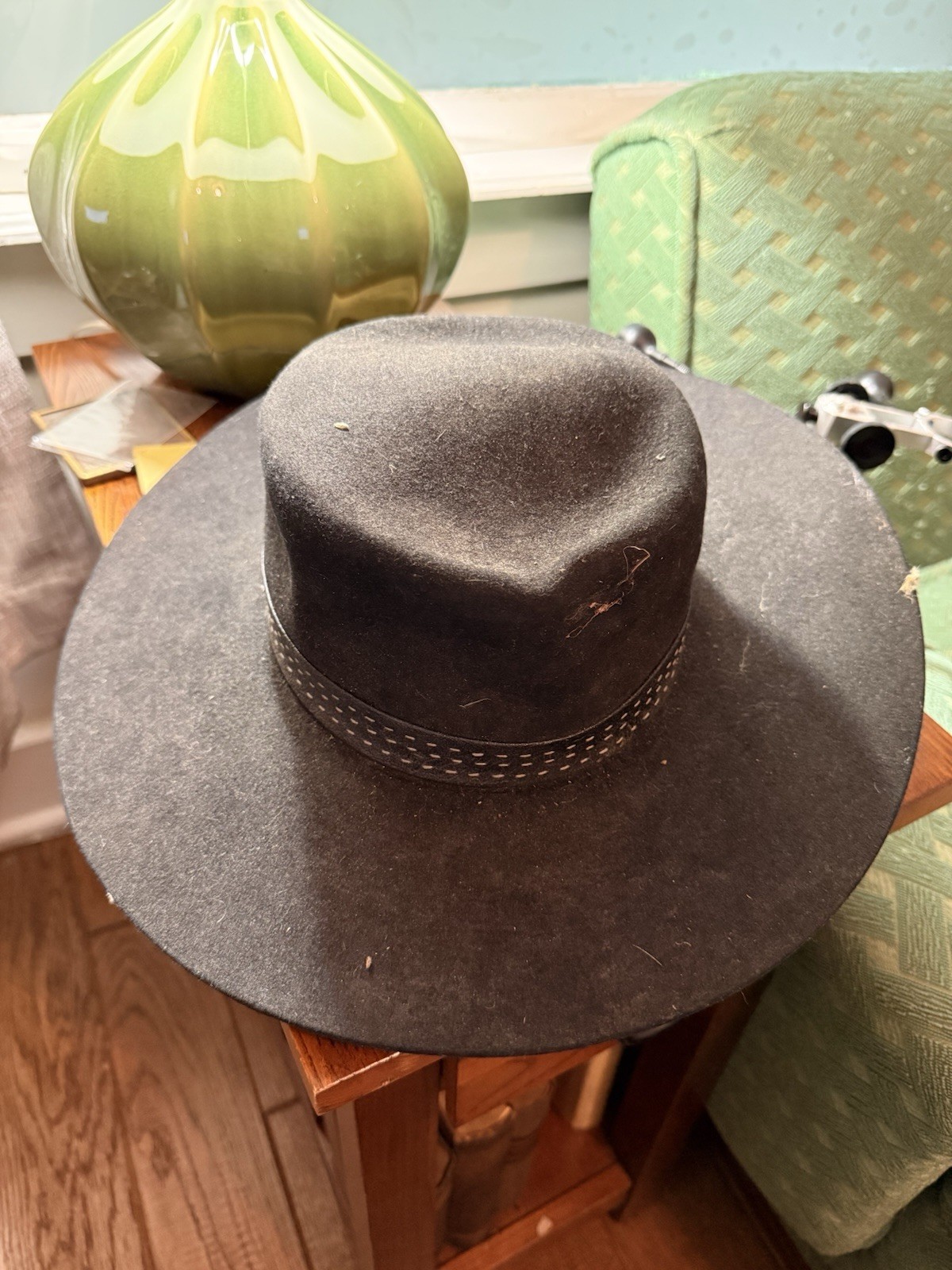 Vintage Stetson 3X Beaver XXX Black Cowboy Hat Mahoney’s Spartanburg SC 564L