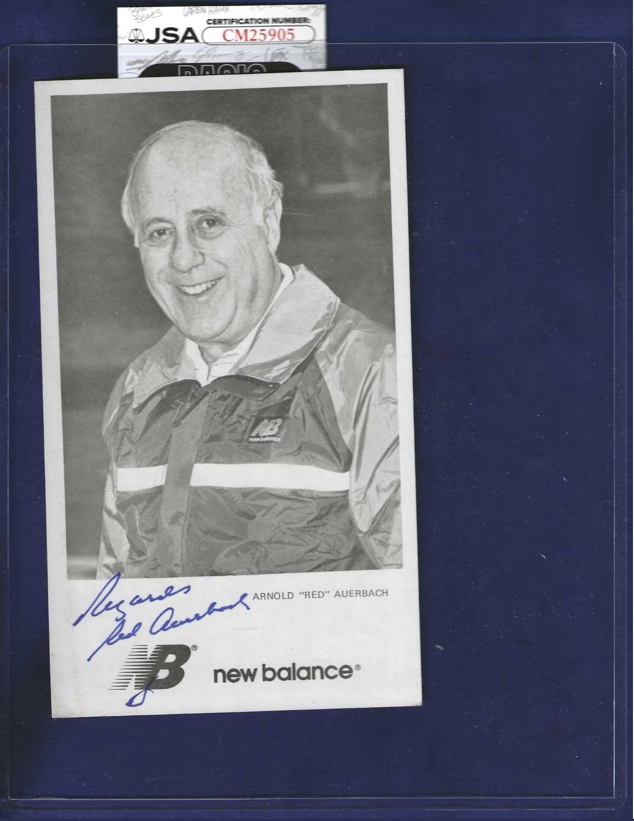 Red Auerbach Boston Celtics Basketball Coach Autographed 5x8 Ad Picture JSA COA