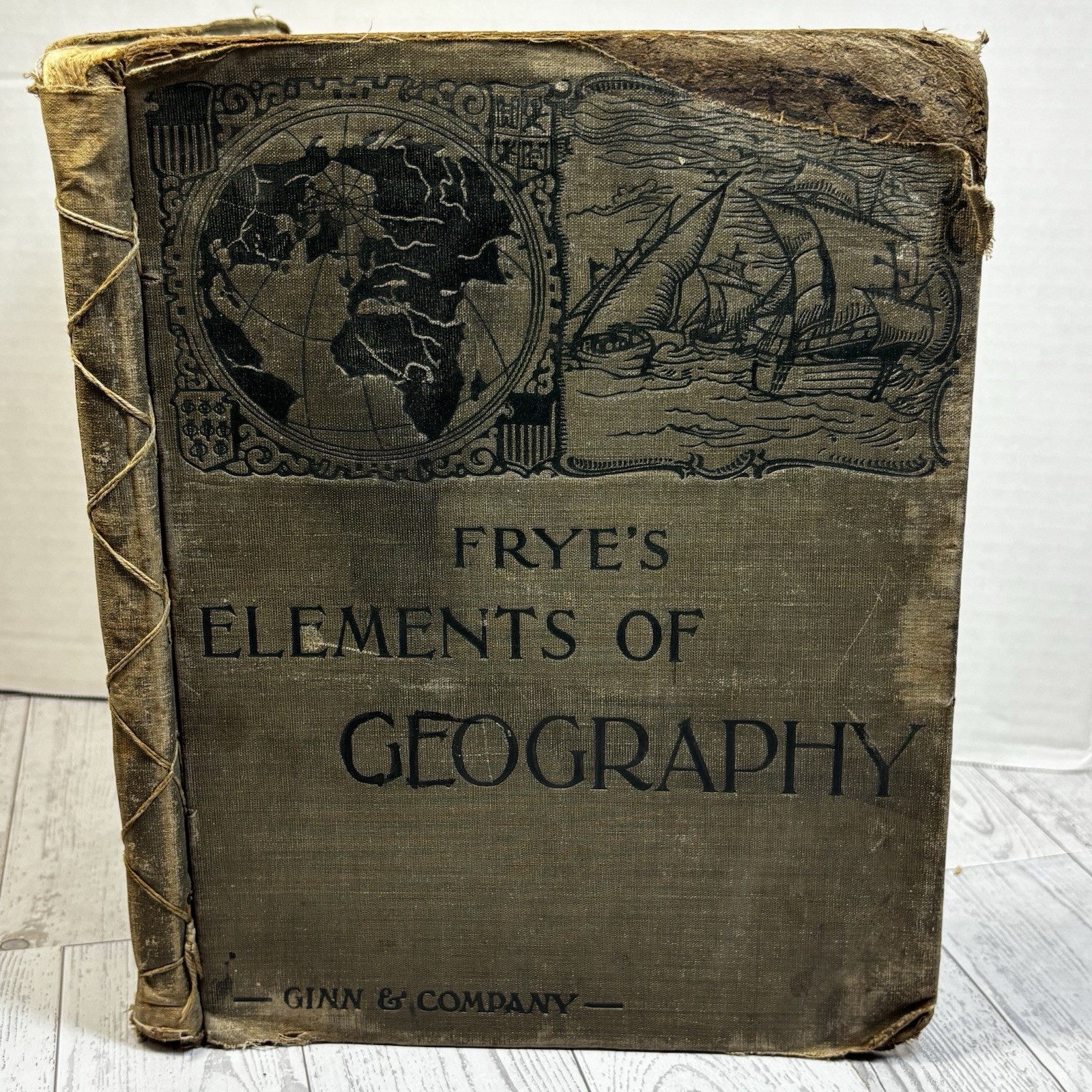 Antique 1904 Frye’s Elements of Geography Ginn & Co School Book Maps