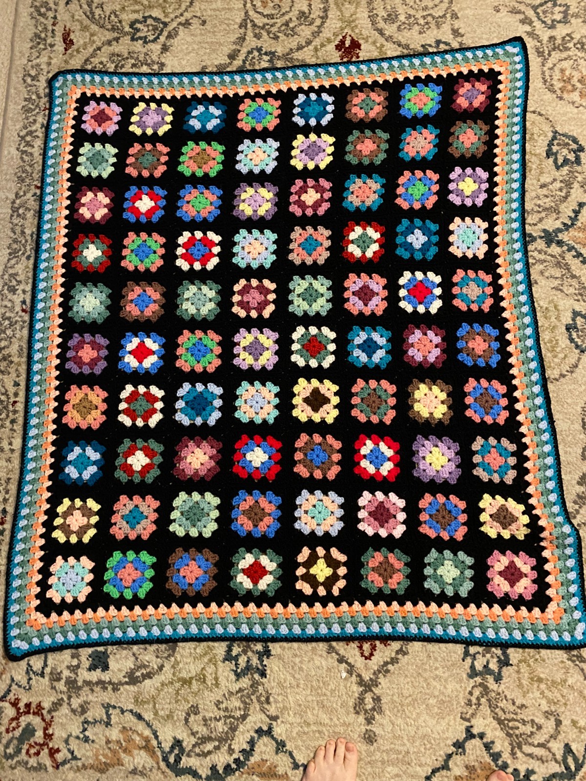 Colorful Afghan throw 3ft W X 4 Ft H Colorful Afghan throw 3ft W X 4 Ft H