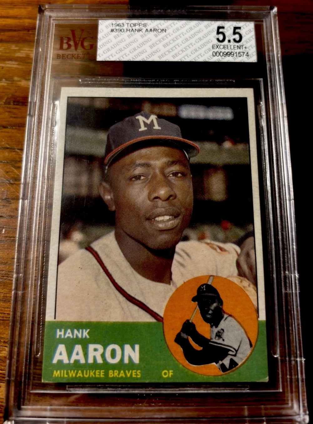 1963 Topps Hank Aaron #390 BVG 5.5 EX+