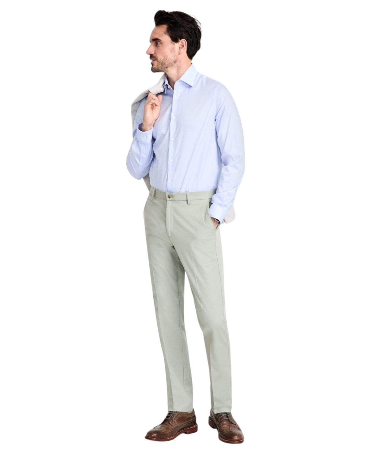 Michael Kors Mens Classic fit Cotton Dress Pants 32 / 32 Green Solid