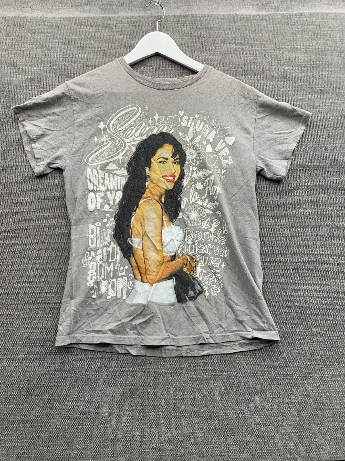 Selena Merchandise Hybrid Apparel T Shirt Womens Small Gray Graphic Short Sleeve