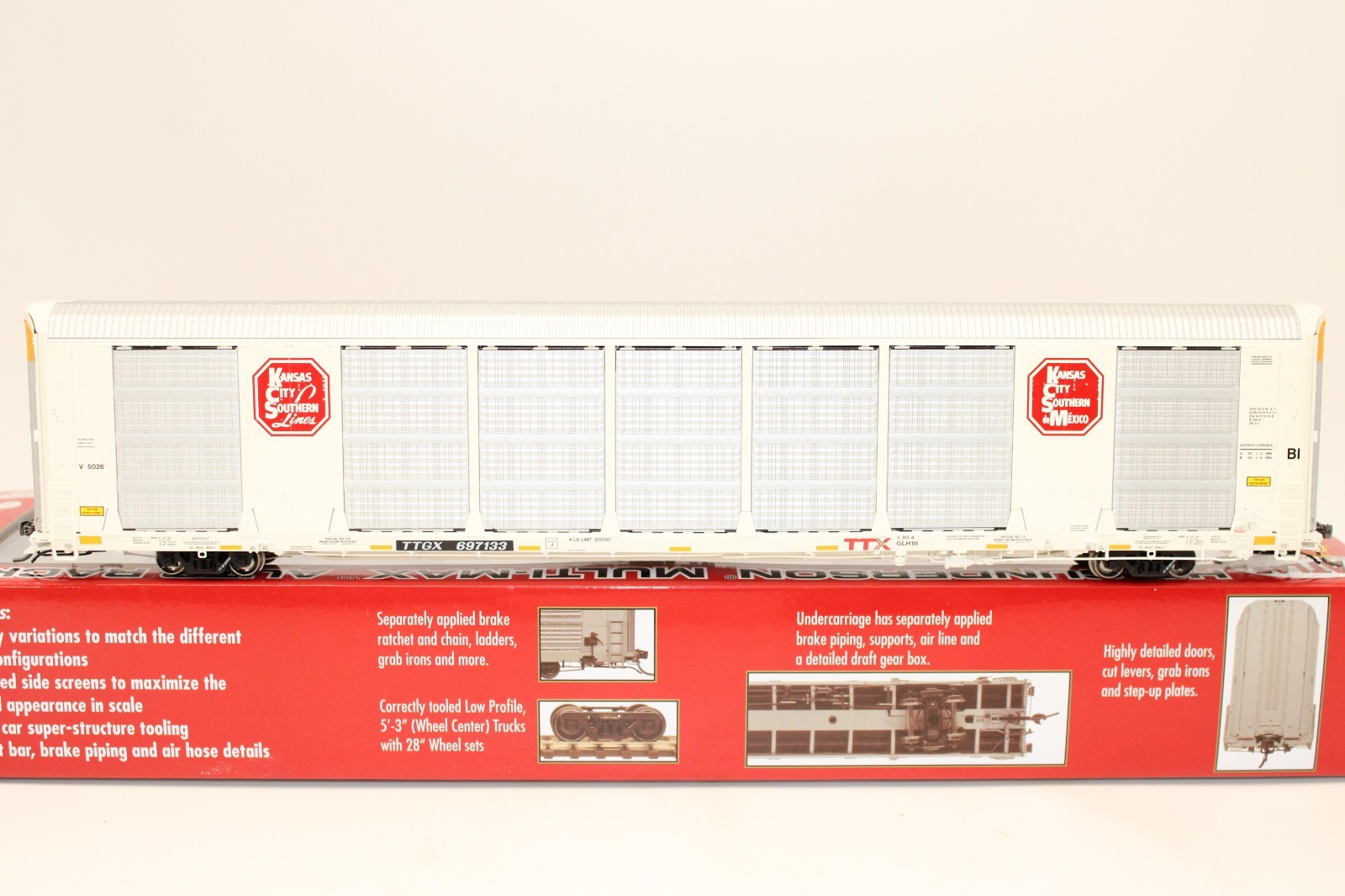 Atlas Master HO Scale KCS de Mexico TTX Gunderson Multi-Max Auto Rack Car NOS
