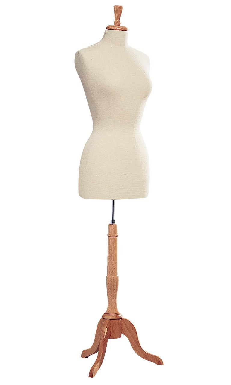 Womens White Jersey Dressmaker Mannequin Size 8 Seamstress Blouse Form Wood Base