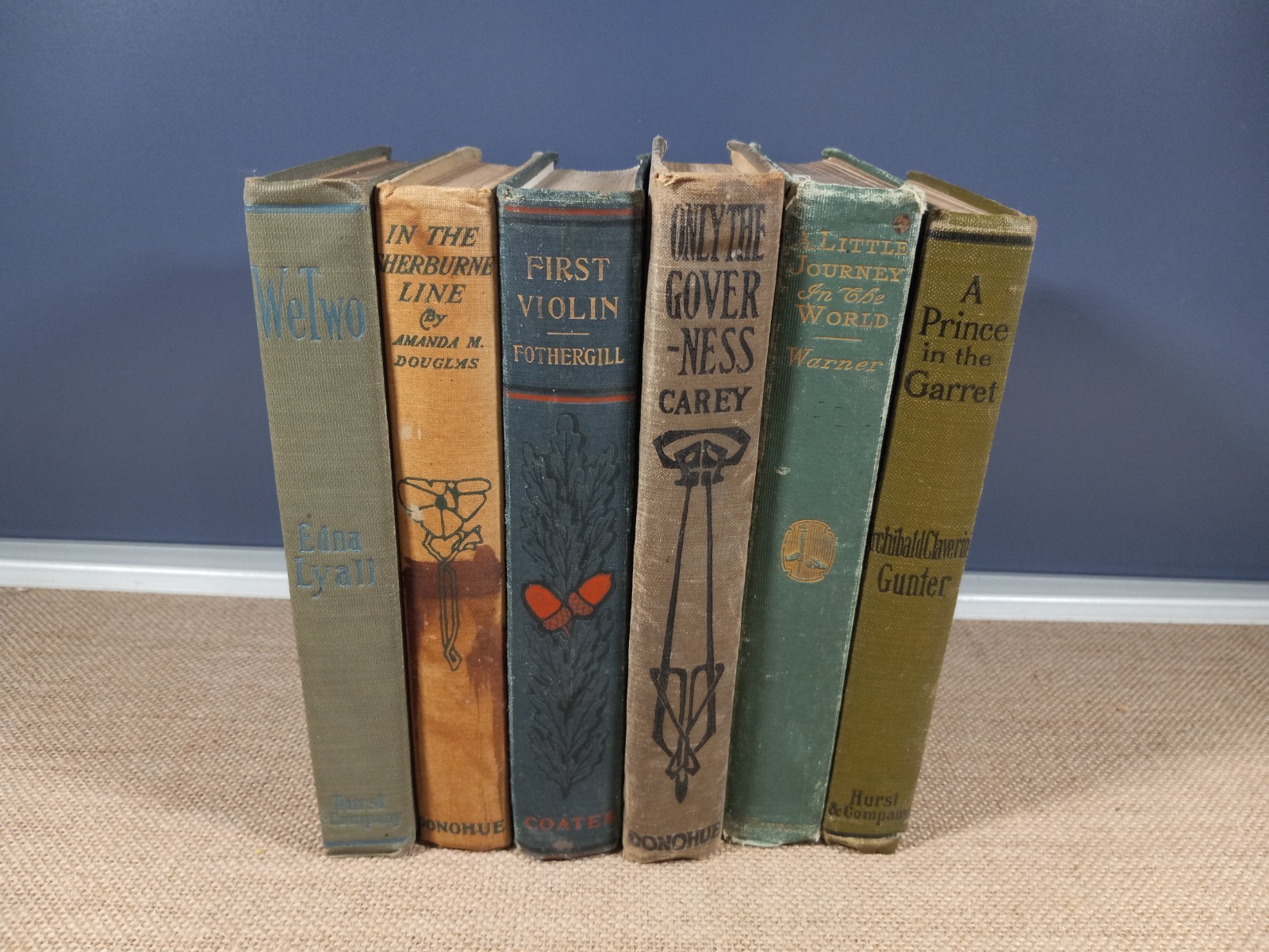 Antique Victorian Decorative Cloth Book Lot of 6 1800s Floral Cover Art