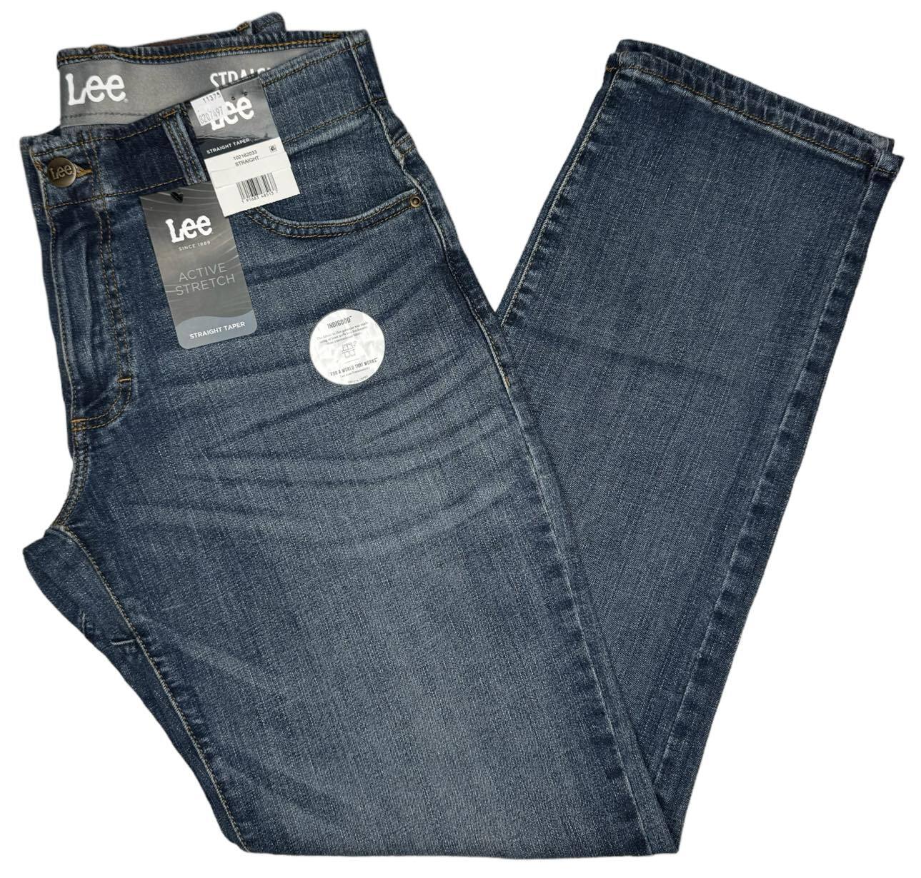 Lee #11375 NEW Men\'s Motion Flex Waistband Active Stretch Straight Taper Jeans