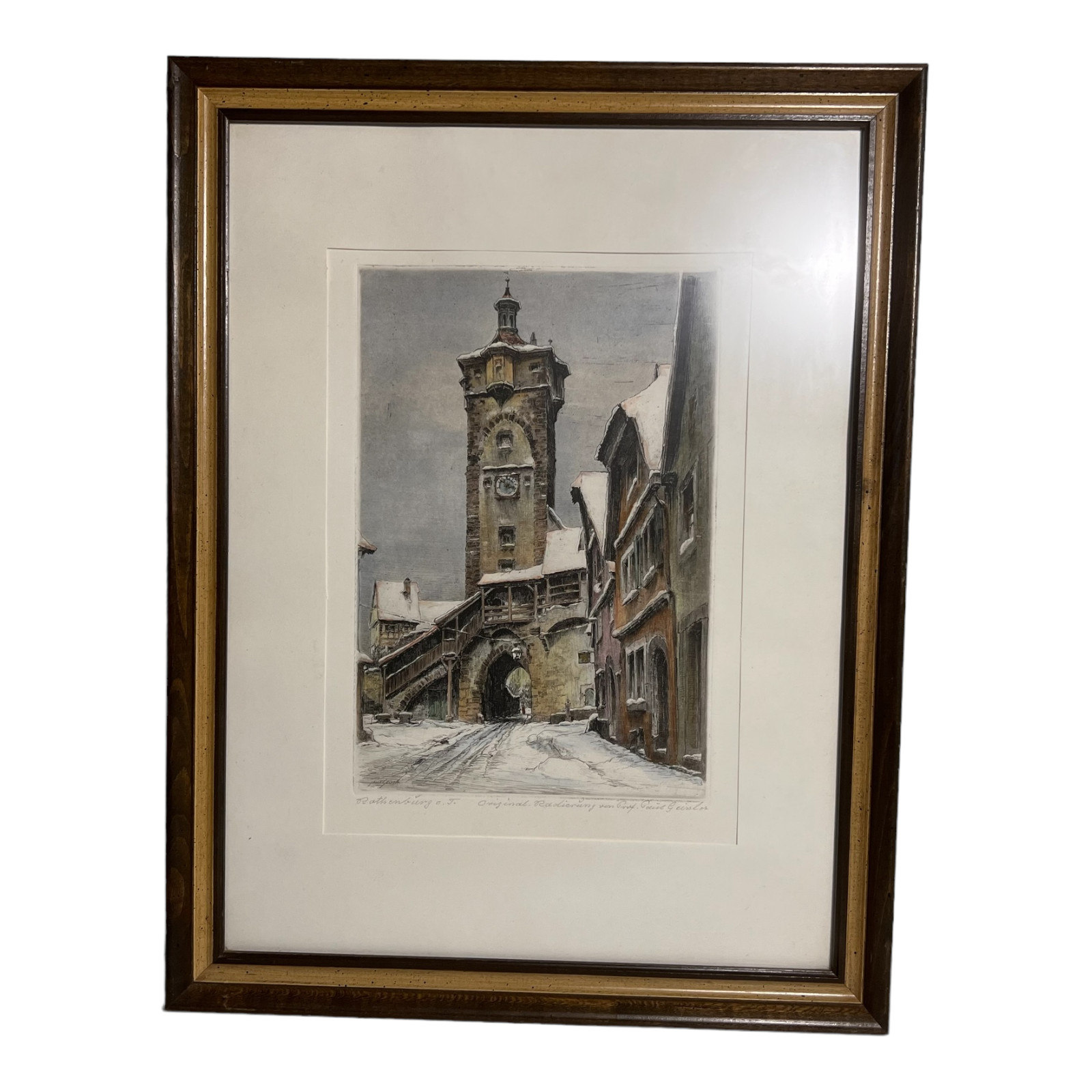 Antique Early 20th Century Rottenberg German Street Scene Paul Geissler