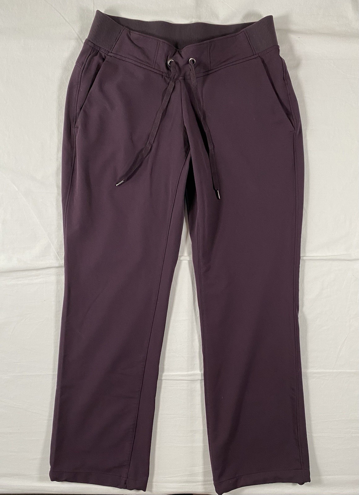 Athleta Midtown Trouser Pants With Adjustable Bottom Purple Womens Size 2P