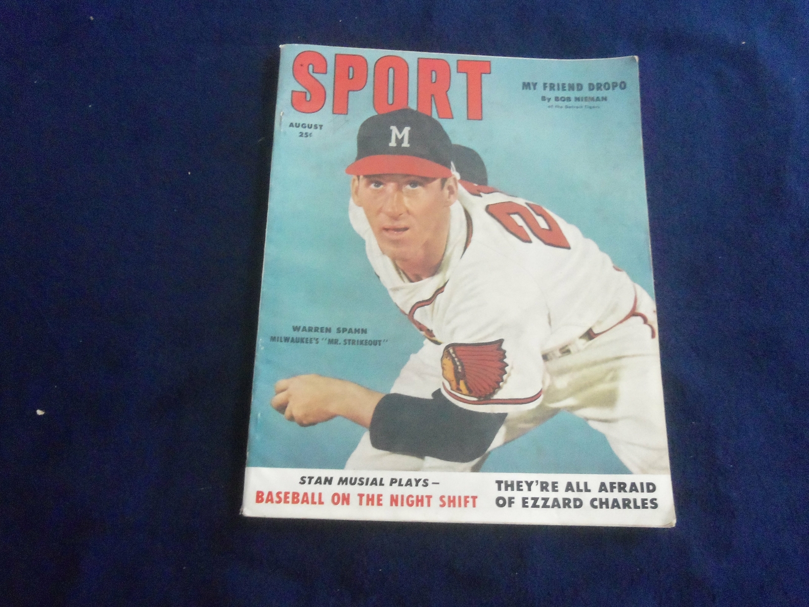 1953 AUGUST SPORT MAGAZINE - WARREN SPAHN COVER - ST 7239