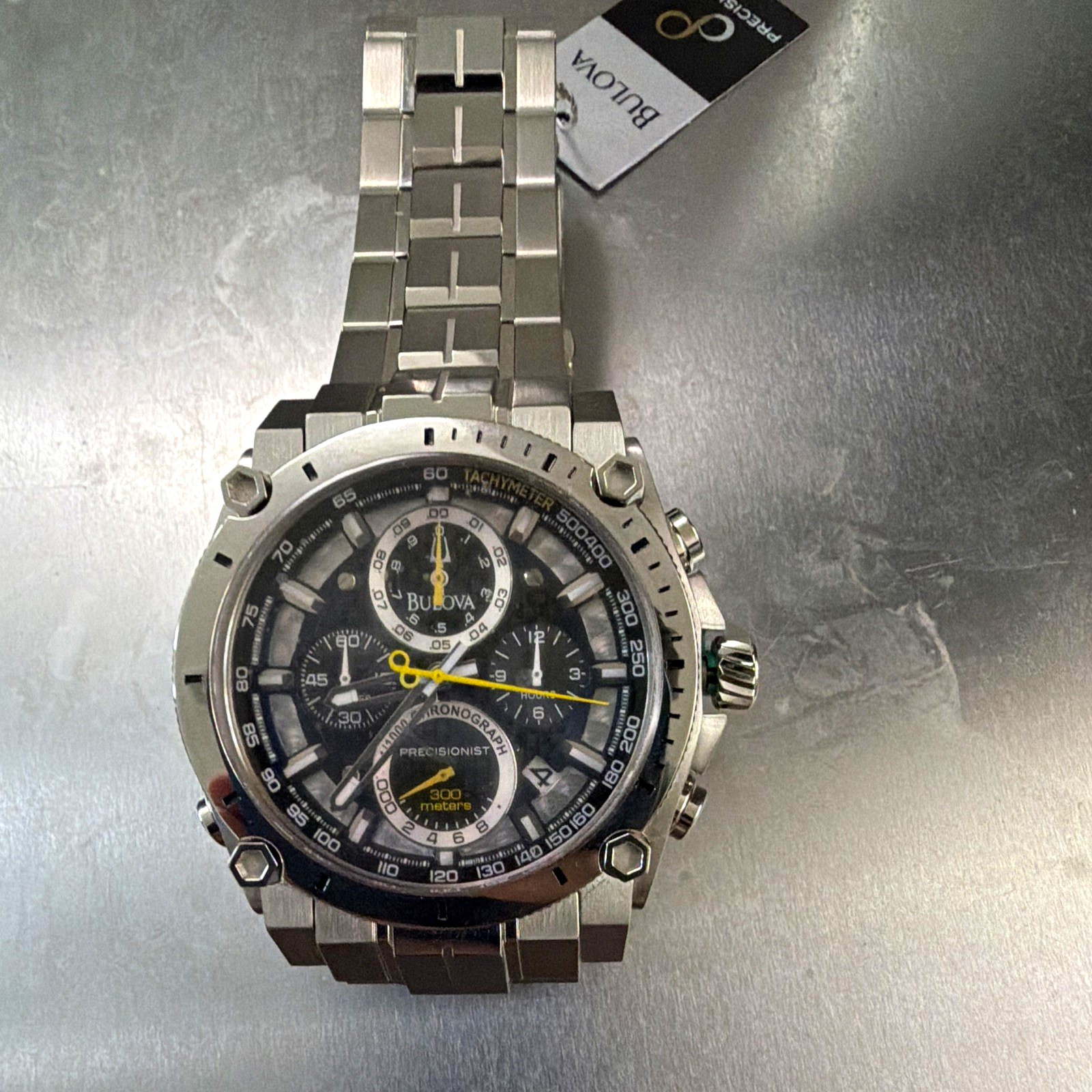 Bulova Precisionist Men's Quartz Chronograph Tachymeter 300m 46mm Black Dial Bulova Precisionist Men's Quartz Chronograph Tachymeter 300m 46mm Black Dial