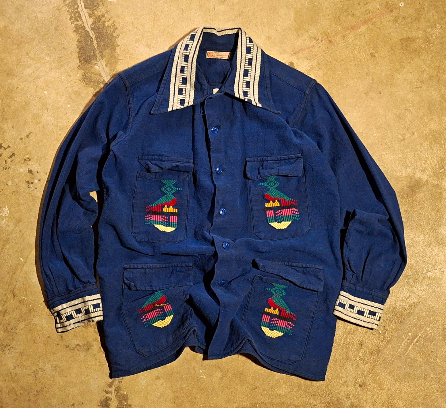 Vtg 50s Totonicapán Guatemalan Embroidered Folk Jacket Size 38