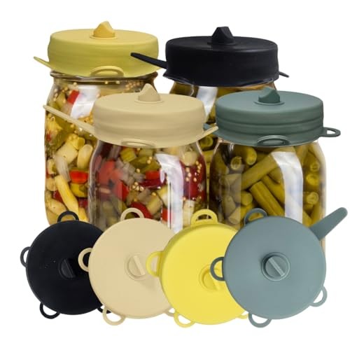 4-Pack Fermentation Airlock Lids Wide Mouth Mason Jar Pickle Sauerkraut Kimchi