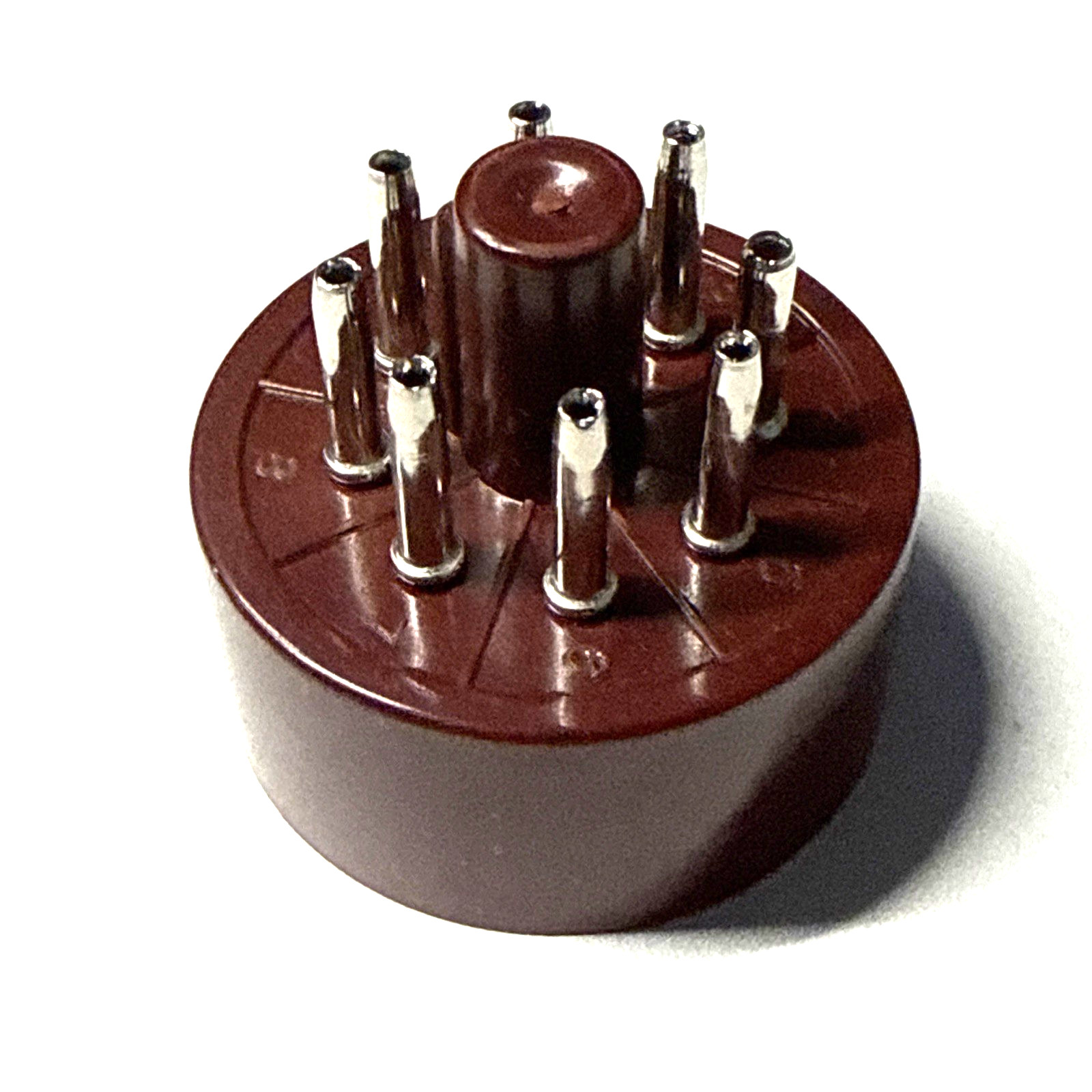 1 pcs bakelite  8 pin - octal tube base power plug BURGUNDY