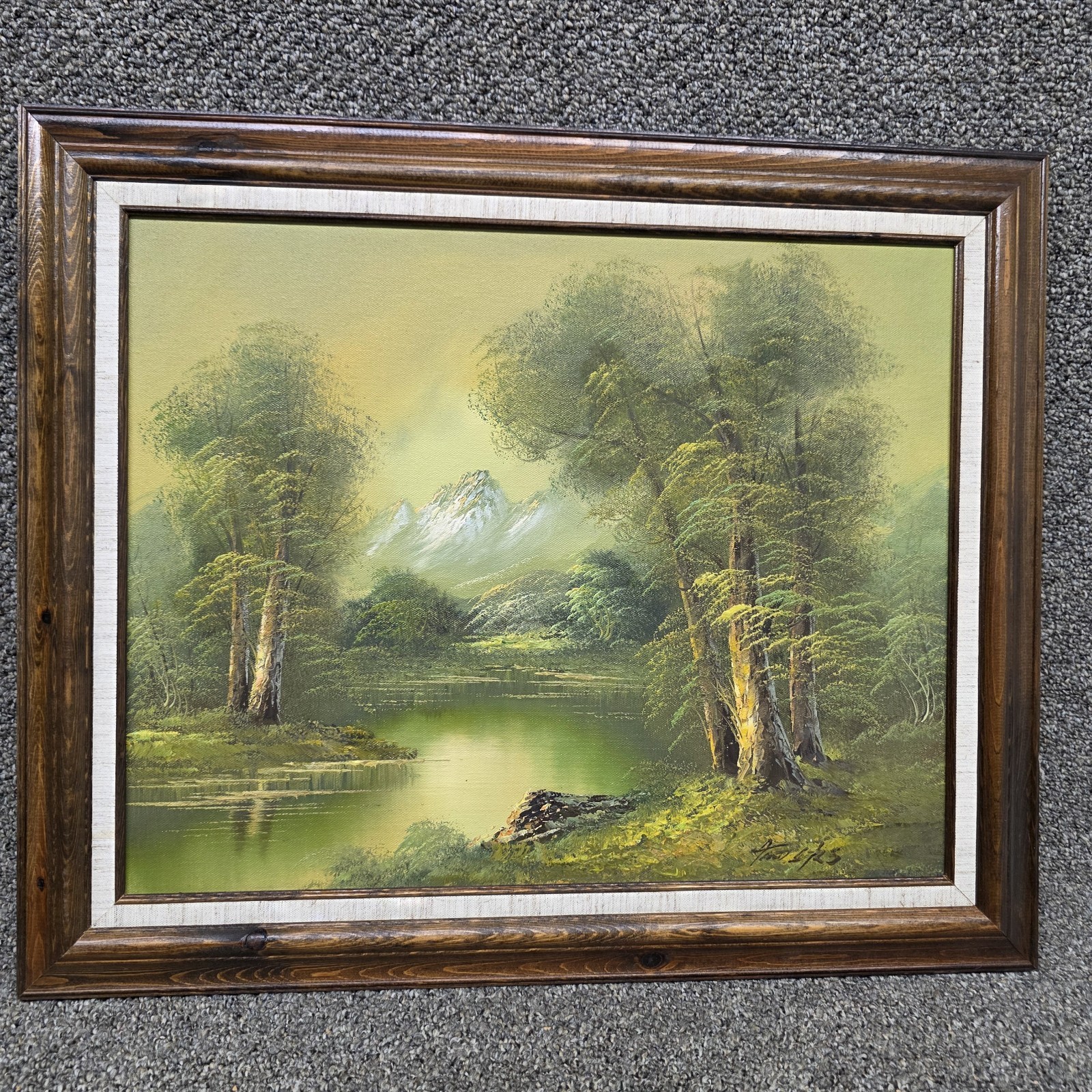 Tok Hwang Original Oil On Canvas Alaskan River Scene Signed & Numbered Tok Hwang Original Oil On Canvas Alaskan River Scene Signed & Numbered