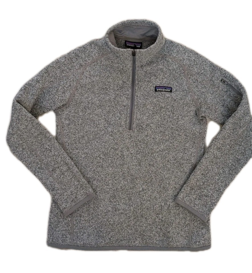 Patagonia Better Sweater 1/4 Zip Pullover Fleece  Heather Gray Women\'s Small EUC