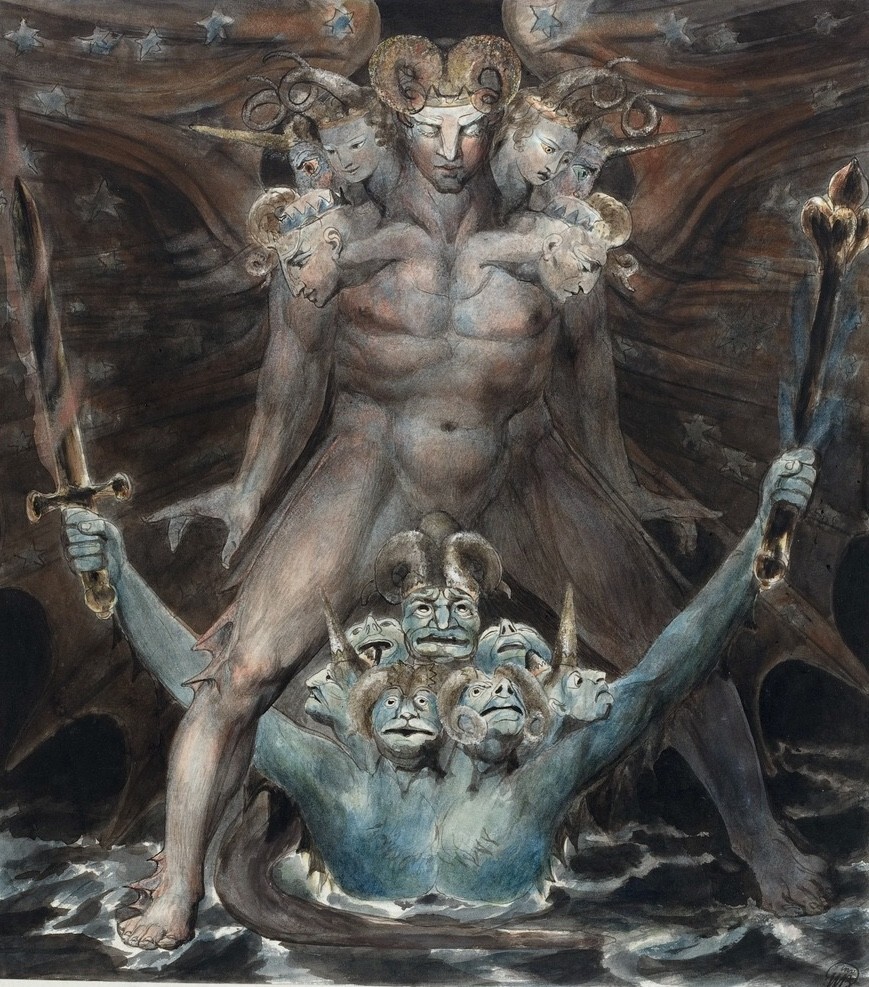 William Blake – The Great Red Dragon & Beast from the Sea – Visionary Art Print