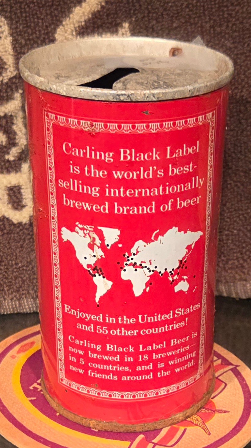 1963 CARLING BLACK LABEL STEEL ZIP TOP BEER CAN BALTIMORE MARYLAND 9 STATE 1963 CARLING BLACK LABEL STEEL ZIP TOP BEER CAN BALTIMORE MARYLAND 9 STATE