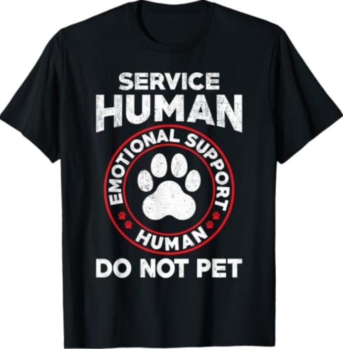Service Dog Human Do Not Pet Funny Rescue Dog Owner Vintage T-Shirt