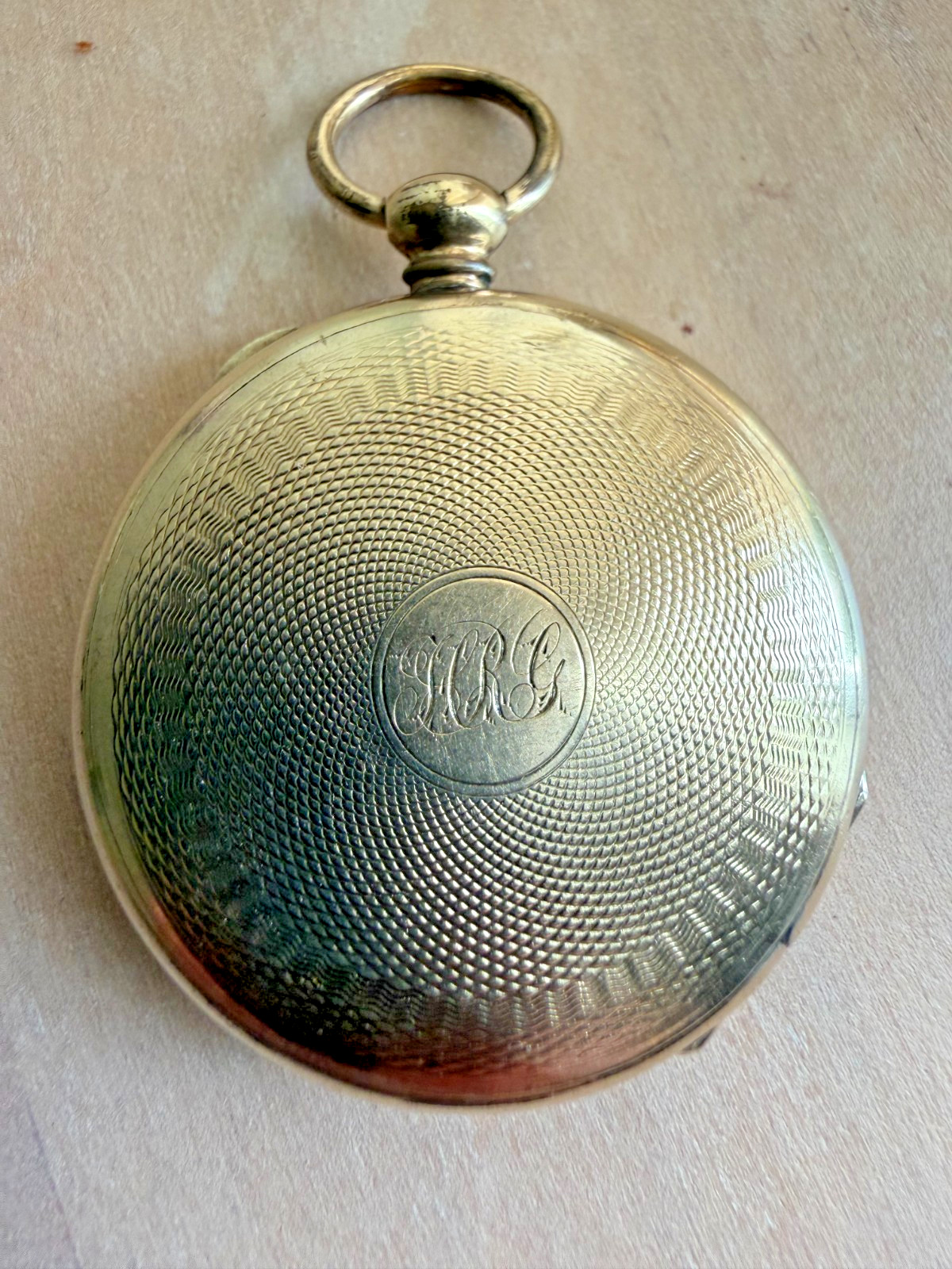 Antique Mourning Locket Gold Fill Hair Victorian Engine Turned Engraved