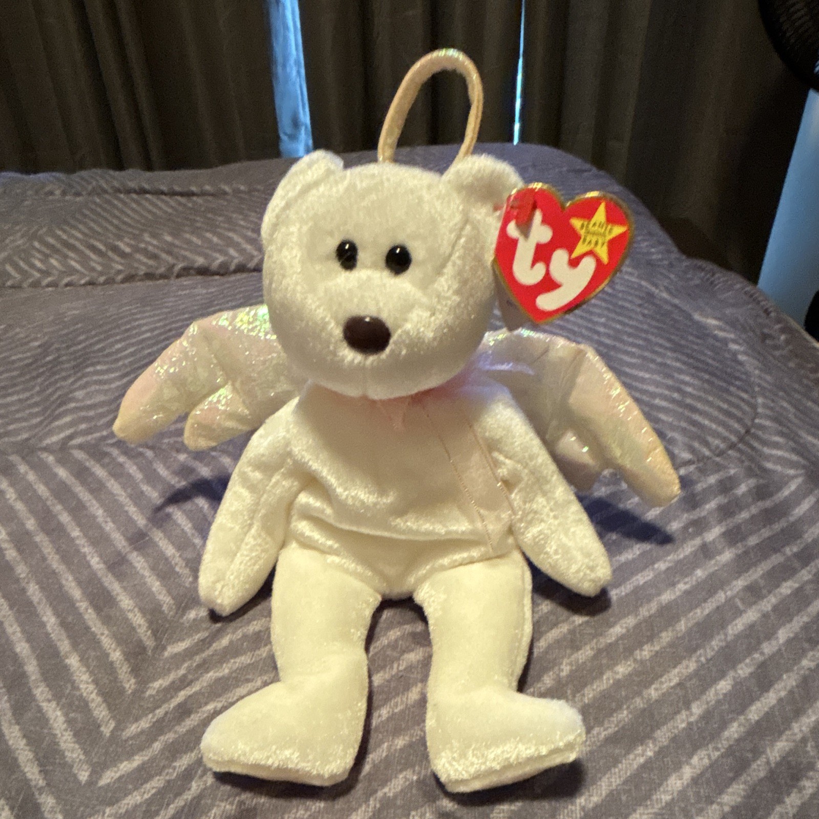 Ty Beanie Babies Halo White Bear Angel Plush 1998 Vintage Ages 3-5 Years Ty Beanie Babies Halo White Bear Angel Plush 1998 Vintage Ages 3-5 Years