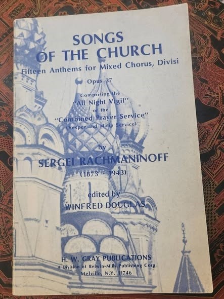 SONGS OF THE CHURCH, Rachmaninoff  15 Anthems, SATB + Piano, Op 37