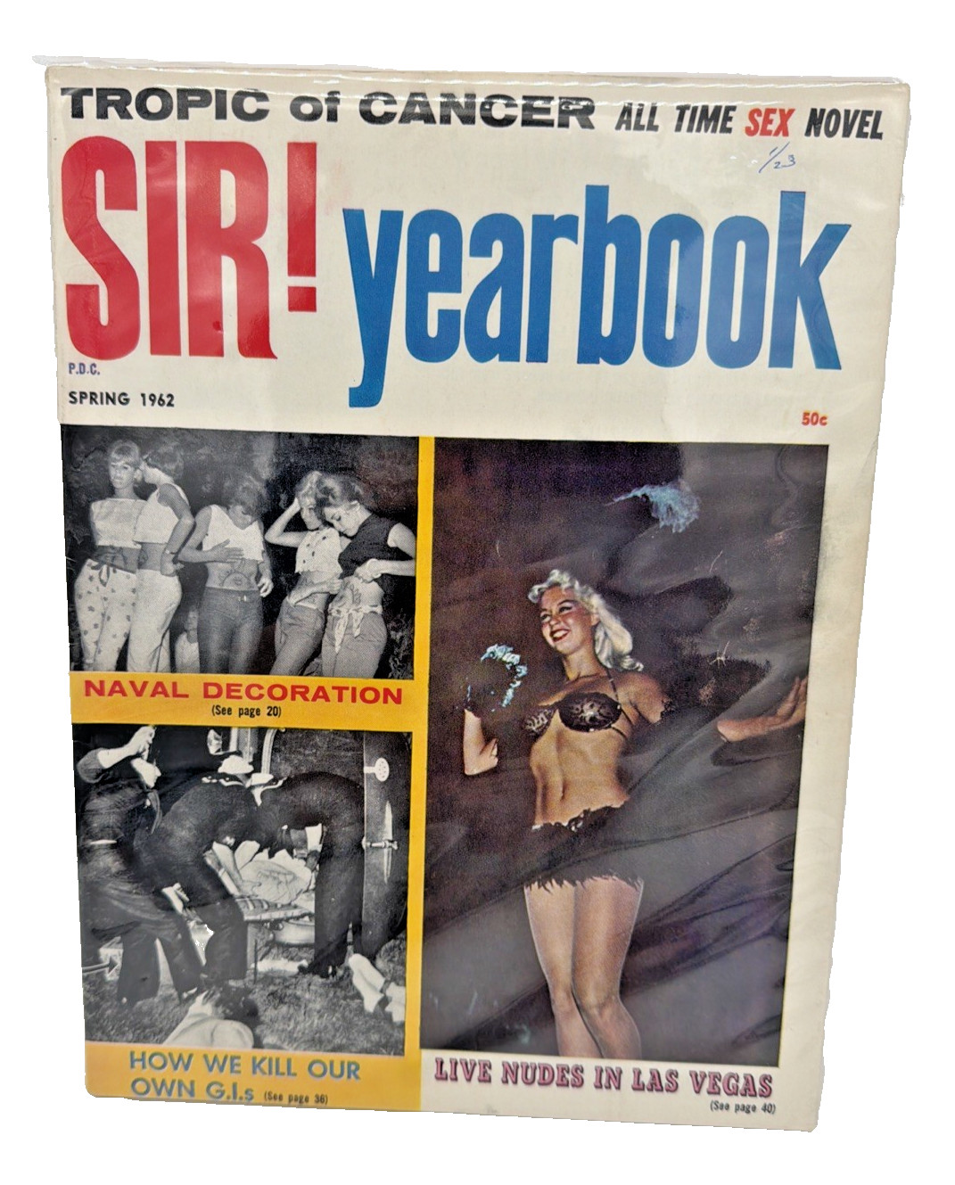 1962 SIR Yearbook Magazine Spring Las Vegas Nudes Military Vintage Men's Pulp